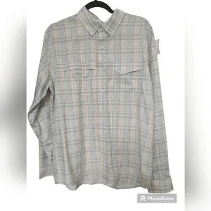 Huk Tide Point Plaid Long Sleeve Shirt - Seashell Pink 